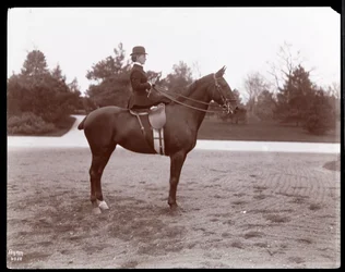 Porträt von Mrs. Beach auf einem Pferd im Reitweg im Central Park, 1898